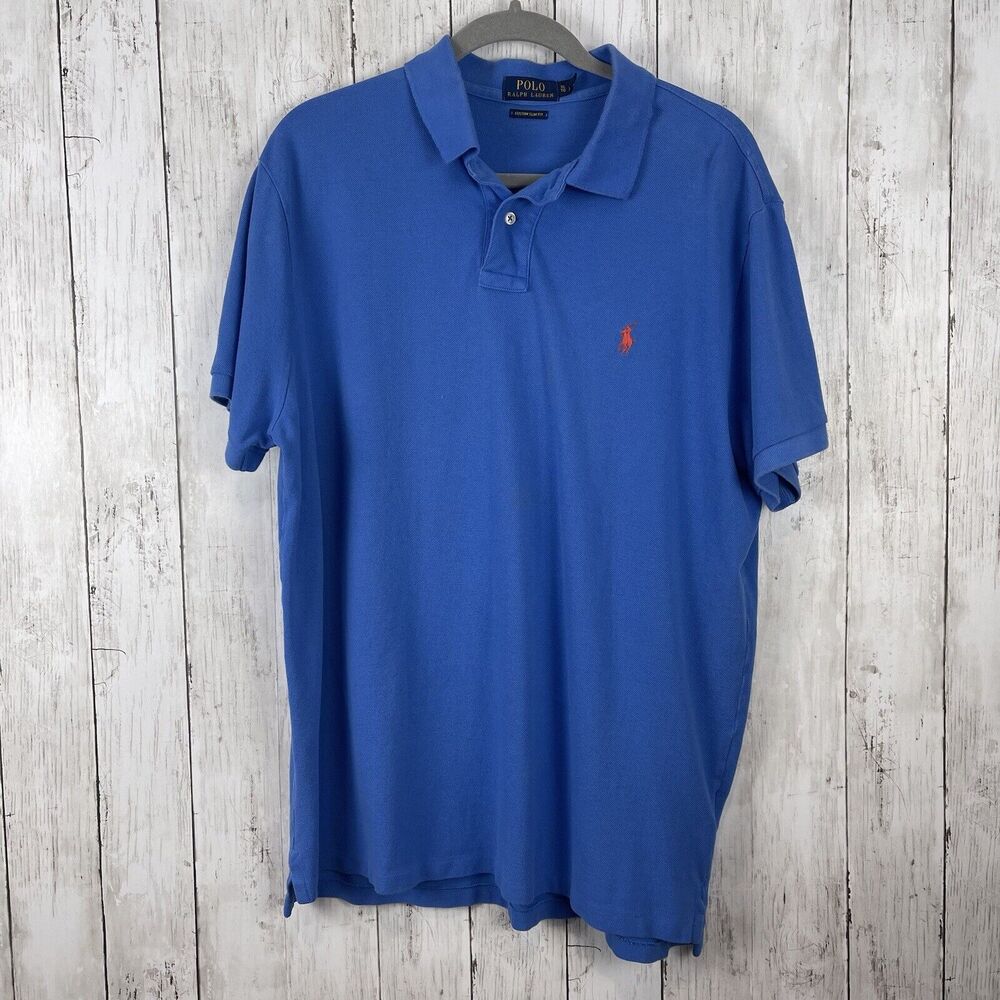 Polo Ralph Lauren Polo Shirt Men XL Blue Pony Preppy Office Nerd Academia Shirt